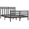 Estructura De Cama De Madera Maciza Doble 4ft6 135x190 Cm Gris