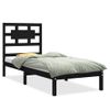 Estructura De Cama Madera Maciza Negro Individual 75x190 Cm