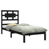 Estructura De Cama Madera Maciza Negro Individual 75x190 Cm