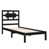 Estructura De Cama Madera Maciza Negro Individual 75x190 Cm