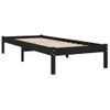 Estructura De Cama Madera Maciza Negro Individual 75x190 Cm