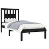 Estructura De Cama Individual Madera Maciza Negro 75x190 Cm