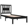 Estructura De Cama Individual Madera Maciza Negro 75x190 Cm