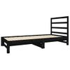 Sofá Cama Extraíble Madera Maciza De Pino Negro 2x(90x190) Cm