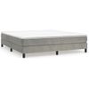 Cama Box Spring Con Colchón Terciopelo Gris Claro 180x200 Cm