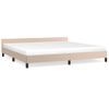 Estructura De Cama Cabecero Cuero Sintético Capuchino 200x200cm Marrón