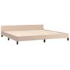 Estructura De Cama Cabecero Cuero Sintético Capuchino 200x200cm Marrón