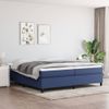 Estructura De Cama Box Spring Tela Azul 200x200 Cm