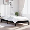 Estructura Cama Individual Madera Maciza Pino Negra 90x190 Cm