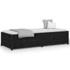 Sofá Cama De Madera Maciza De Pino 75x190 Cm Negro