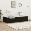 Sofá Cama De Madera Maciza De Pino 75x190 Cm Negro