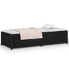 Sofá Cama De Madera Maciza De Pino 75x190 Cm Negro