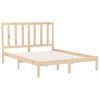 Estructura De Cama De Madera Maciza 140x200 Cm Marrón