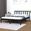 Estructura De Cama Madera Maciza De Pino Negro 120x200 Cm