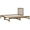 Sofá Cama Extraíble Madera Maciza De Pino Marrón 2x(90x200) Cm