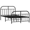 Estructura De Cama Cabecero Y Pie De Cama Metal Negro 120x200cm