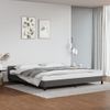 Estructura De Cama Con Cabecero Cuero Sintético Gris 200x200 Cm