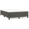 Cama Box Spring Con Colchón Terciopelo Gris Oscuro 140x190 Cm