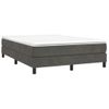 Cama Box Spring Con Colchón Terciopelo Gris Oscuro 140x190 Cm