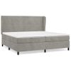 Cama Box Spring Con Colchón Terciopelo Gris Claro 200x200 Cm