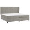 Cama Box Spring Con Colchón Terciopelo Gris Claro 200x200 Cm