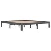 Estructura De Cama Madera Maciza Super King 180x200 Cm Gris