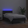 Cama Box Spring Y Colchón Led Cuero Sintético Negro 90x190 Cm