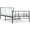 Estructura De Cama Con Cabecero Y Estribo Metal Negro 100x190cm