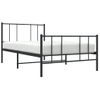 Estructura De Cama Con Cabecero Y Estribo Metal Negro 100x190cm