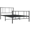 Estructura De Cama Con Cabecero Y Estribo Metal Negro 100x190cm