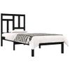 Estructura De Cama Individual De Madera Maciza Negra 75x190 Cm