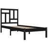 Estructura De Cama Individual De Madera Maciza Negra 75x190 Cm