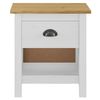 Mesitas De Noche 2 Uds Hill Madera Maciza De Pino 46x35x49,5 Cm Blanco