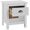 Mesitas De Noche 2 Uds Hill Madera Maciza De Pino 46x35x49,5 Cm Blanco