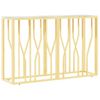 Mesa Consola Acero Inoxidable Y Vidrio 110x30x70 Cm Oro