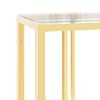 Mesa Consola Acero Inoxidable Y Vidrio 110x30x70 Cm Oro