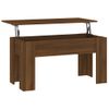 Mesa De Centro Madera Contrachapada Roble Marrón 101x49x52 Cm