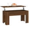 Mesa De Centro Madera Contrachapada Roble Marrón 101x49x52 Cm