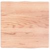 Tablero Mesa Madera Tratada Borde Natural Marrón 40x40x(2-4) Cm