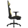 Silla Gaming Con Reposapiés Tela Verde Claro Y Negro