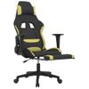 Silla Gaming Con Reposapiés Tela Verde Claro Y Negro