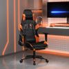 Silla Gaming Con Reposapiés Cuero Sintético Negro Naranja