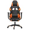 Silla Gaming Con Reposapiés Cuero Sintético Negro Naranja