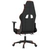 Silla Gaming Con Reposapiés Cuero Sintético Negro Naranja