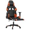 Silla Gaming Con Reposapiés Cuero Sintético Negro Naranja