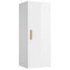 Armario Pared Madera Contrachapada Blanco Brillo 34,5x34x90 Cm