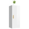 Armario Pared Madera Contrachapada Blanco Brillo 34,5x34x90 Cm