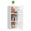 Armario Pared Madera Contrachapada Blanco Brillo 34,5x34x90 Cm