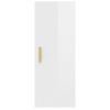 Armario Pared Madera Contrachapada Blanco Brillo 34,5x34x90 Cm