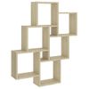 Estante Cubo Pared Madera Contrachapada Roble Sonoma 78x15x93cm Marrón